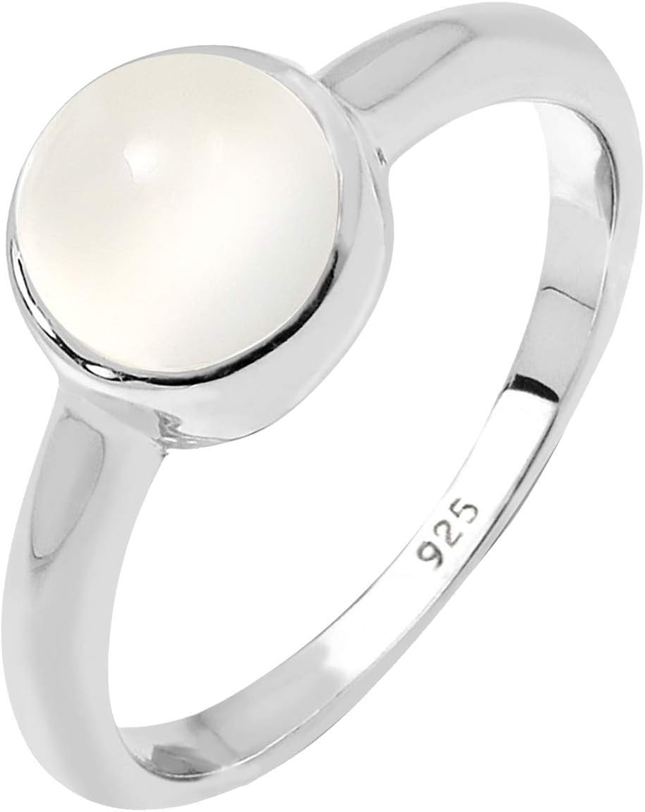 Elli Women's 925 Sterling Silver Moonstone Basic Stacking Ring