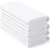 Homaxy 100% Cotton Waffle Weave Kitchen Towels - 4 Pack Soft and Absorbent Dish Towels - 16 x 26 Inches Quick Dry Hand Towels - White