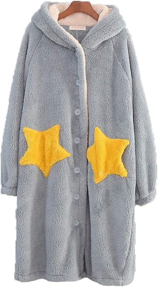 Fluffy Robes for Women, Womens Plush Robe Luxurious Plush Bathrobe at