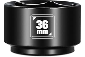 BLACKROBOT 36mm Low Profile Oil Filter Socket, 3/8" Drive 6-Point Oil Filter Cap Remover and Installer Tool, Chrome Vanadium Steel