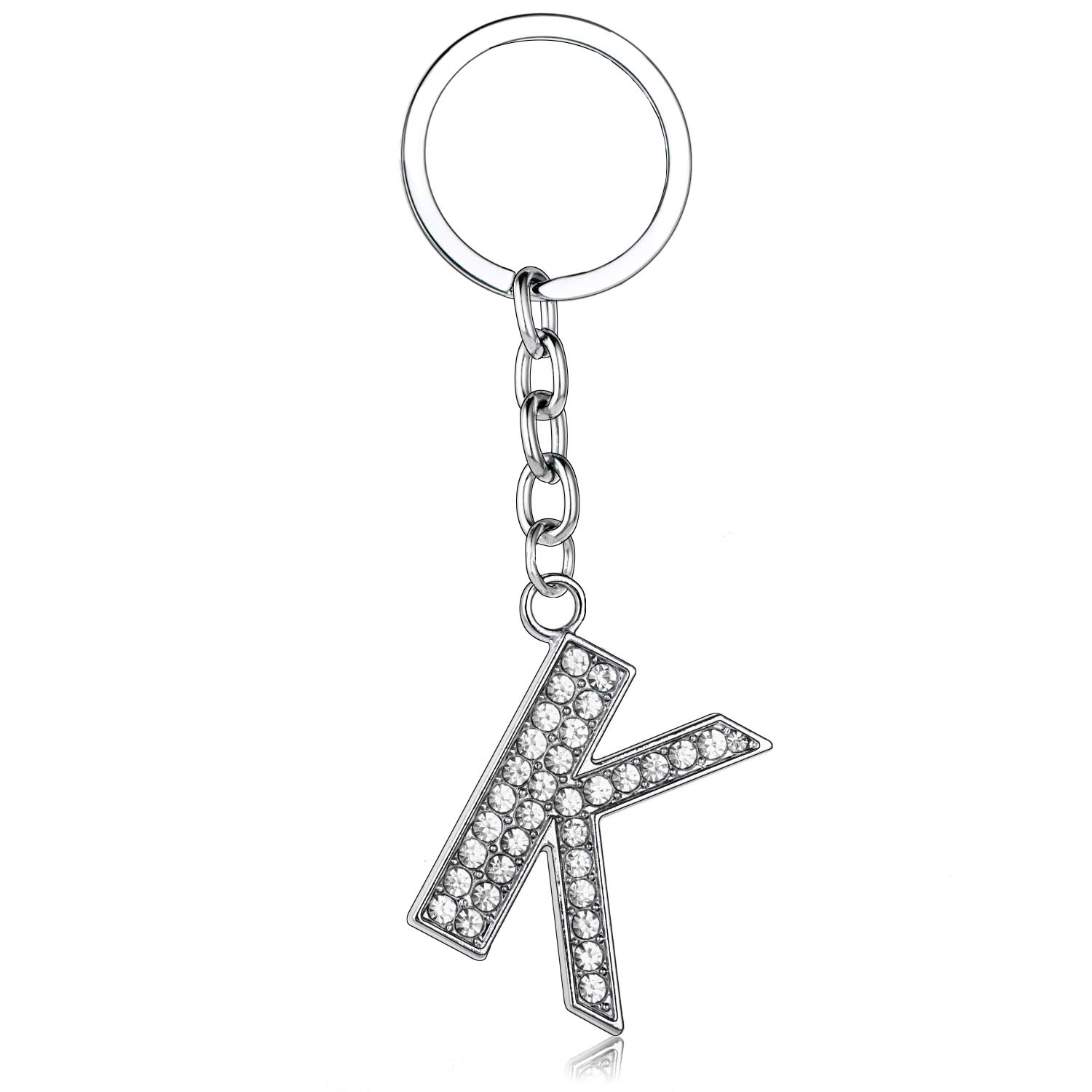 BESPMOSP A-Z Letter Keychain Keyring Crystal Shiny Family Best Friend Jewellery (K) — image 1