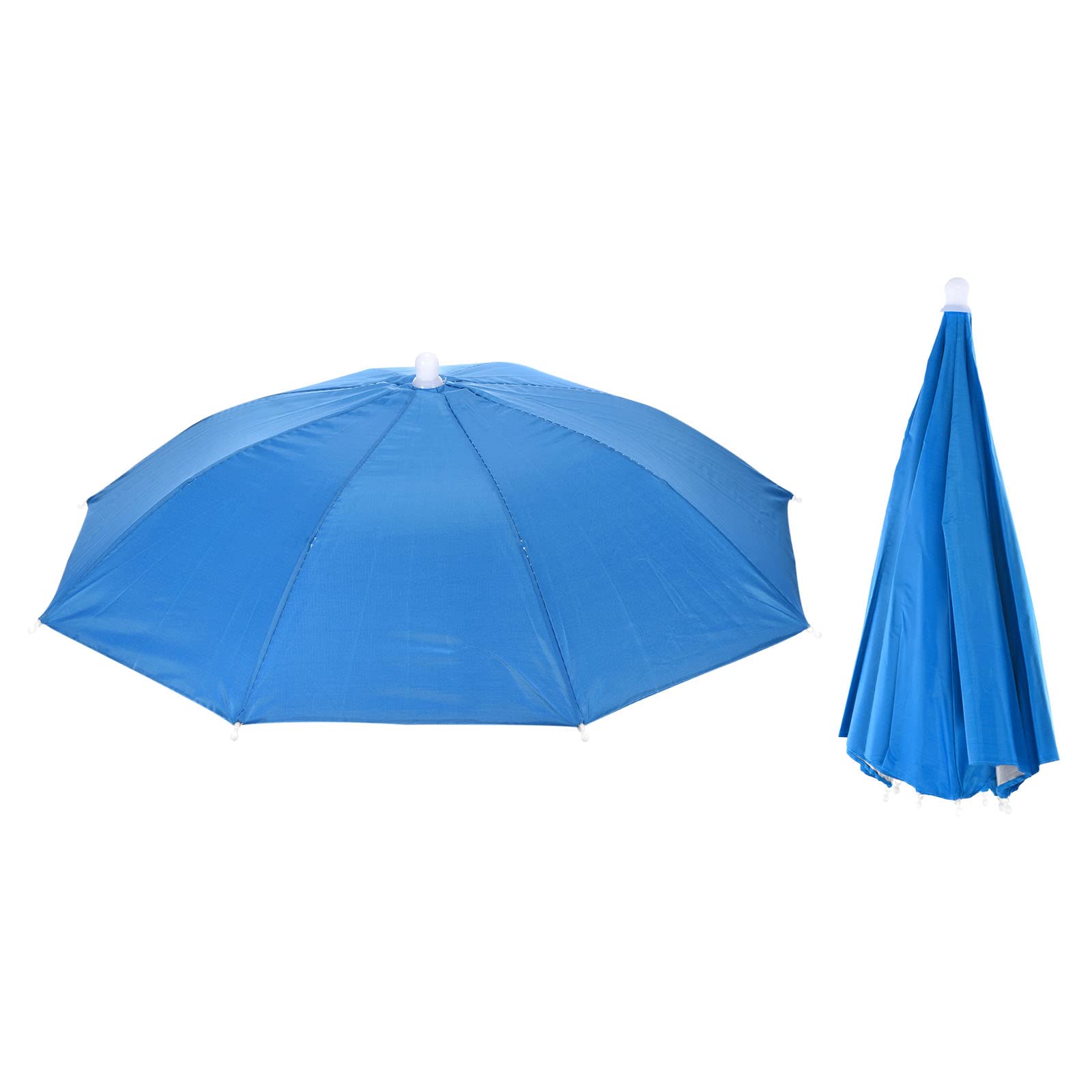 PATIKIL Umbrella Hat, 2 Pack 20 Inch Folding Sun Rain Cap Hands Free Fishing Umbrella Hat for Golf Fishing Camping Outdoor, Blue