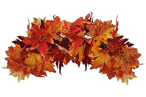 SFTYUFS 20 inch Fall Swag Autumn Swag, Swag Wreath for Front Door with Maple Leaf for Thanksgiving Christmas Halloween Wall Decor