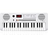 POGOLAB MK-2 37 Keys Kids Keyboard Piano, Portable Small Keyboard with 40 Songs, 200 Sounds, with MIDI Function, LED Display & Dual Speakers, Compact Mini Music Piano for Kids/Beginners (White)