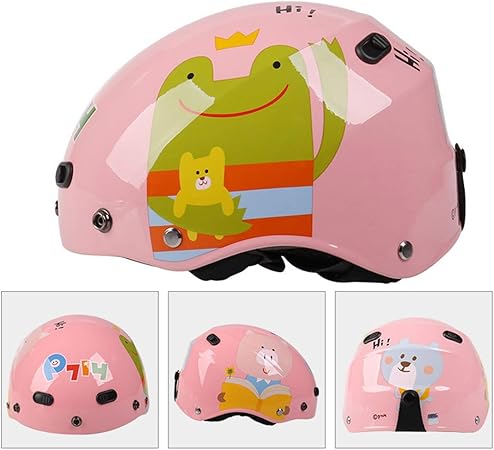 Amazon 半帽ヘルメット レディース ヘルメット かわいい ハーフヘルメット 原付 ヘルメット Uvカット メンズ 自転車 通気 吸汗 日焼け止め オールシーズン 内装 洗濯可 男女兼用 おしゃれ 絵 ヘルメット L 頭囲 56 59cm ピンク カエル 半帽 車 バイク