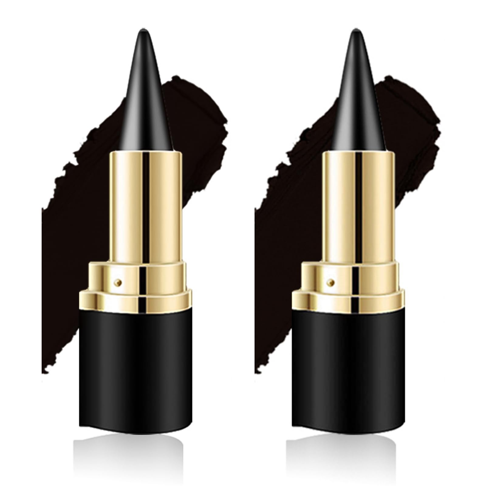 Ayky Black Eyeliner Cream, 2 Pieces Smudge Proof Gel Eyeliner, Waterproof for Daily or Party Makeup