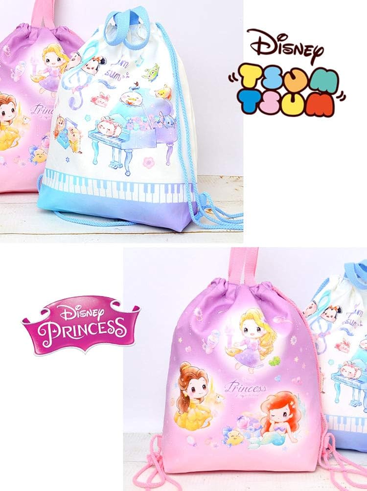 Amazon 体操服袋 女の子 体操服バッグ 持ち手付 おしゃれ かわいい ディズニー Disney ツムツム プリンセス 巾着袋 大 ナップサック シューズ バッグ