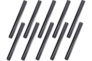 1"x12" Black Painted Iron Pipe, Home TZH 10 Pack Threaded Black Metal Pipe Nipple for DIY Project/Furniture/Shelving Decoration (10, 12")