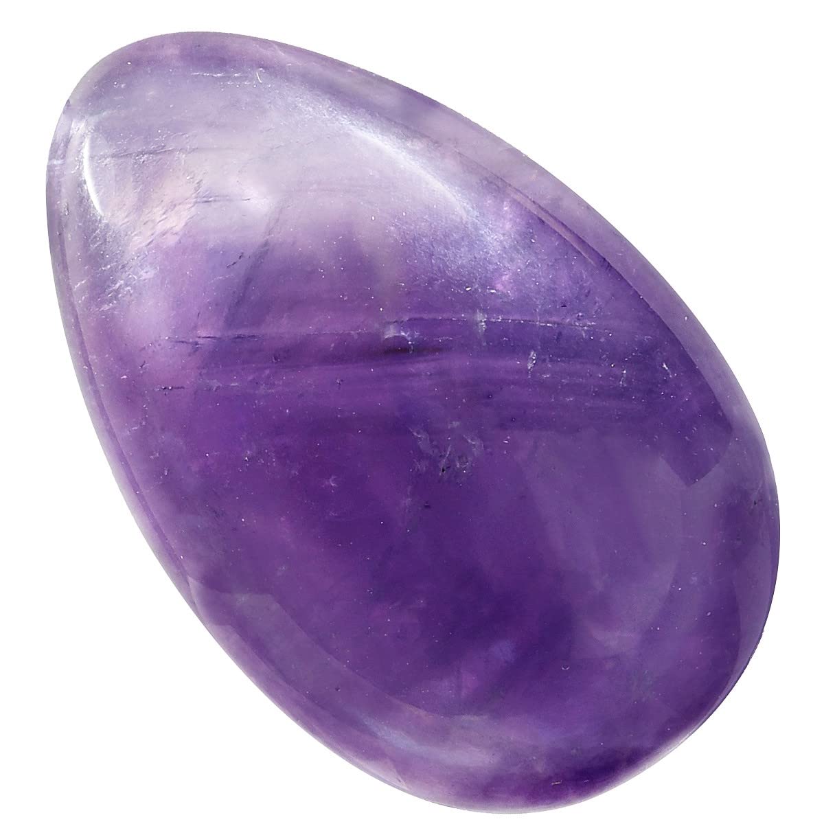 KYEYGWO 4pcs Reiki Crystal Stone Eggs Kit Polished Natural Palm Pocket Stones for Stress Removing, Amethyst