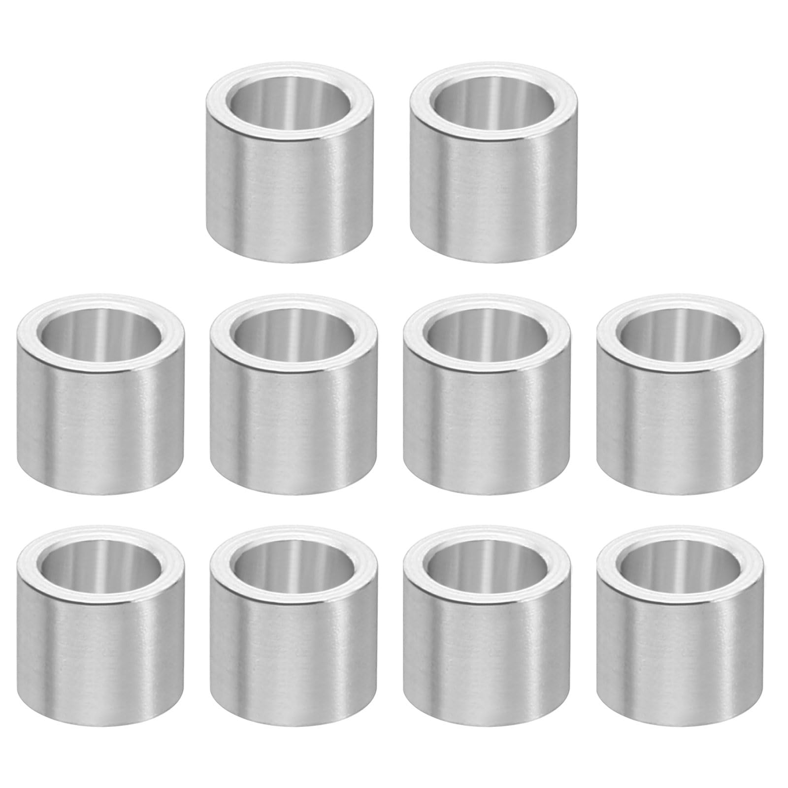 PATIKIL M4 Aluminum Spacers, 10 Pcs Metal Spacer Aluminum 4.1mm ID x 6mm OD x 5mm L Aluminum Spacer Screw Standoff Round for 5/32inch or M4 Screw Bolts
