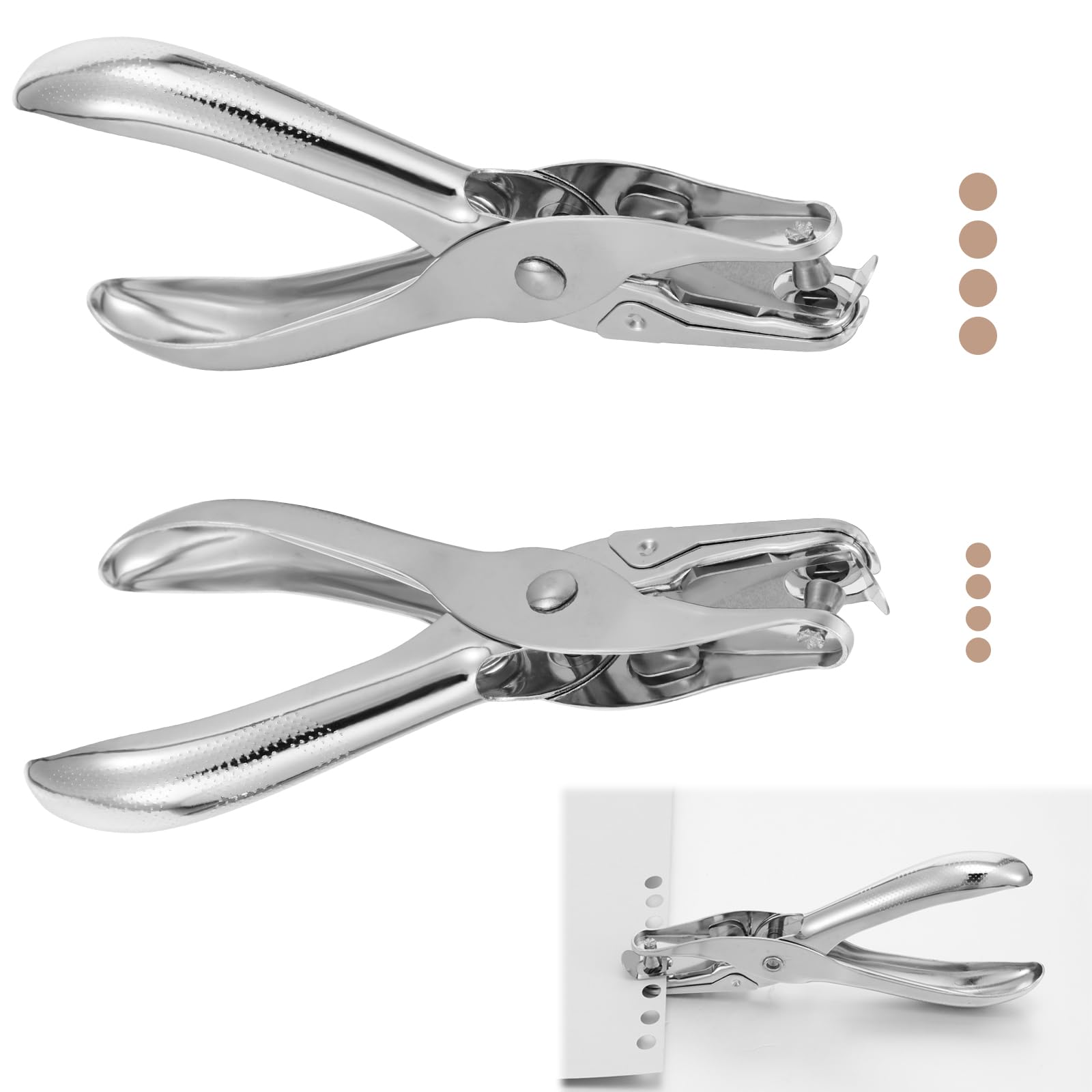 Photo 1 of Yuanchu 1/4” Hole Punch and 1/8” Small Single Hole Punch, 8 Sheet Capacity Small Hole Punch Handheld Circle Paper Hole Puncher Tiny Hole Punch Small Hole Puncher for Tags Crafts Tickets Home Office
