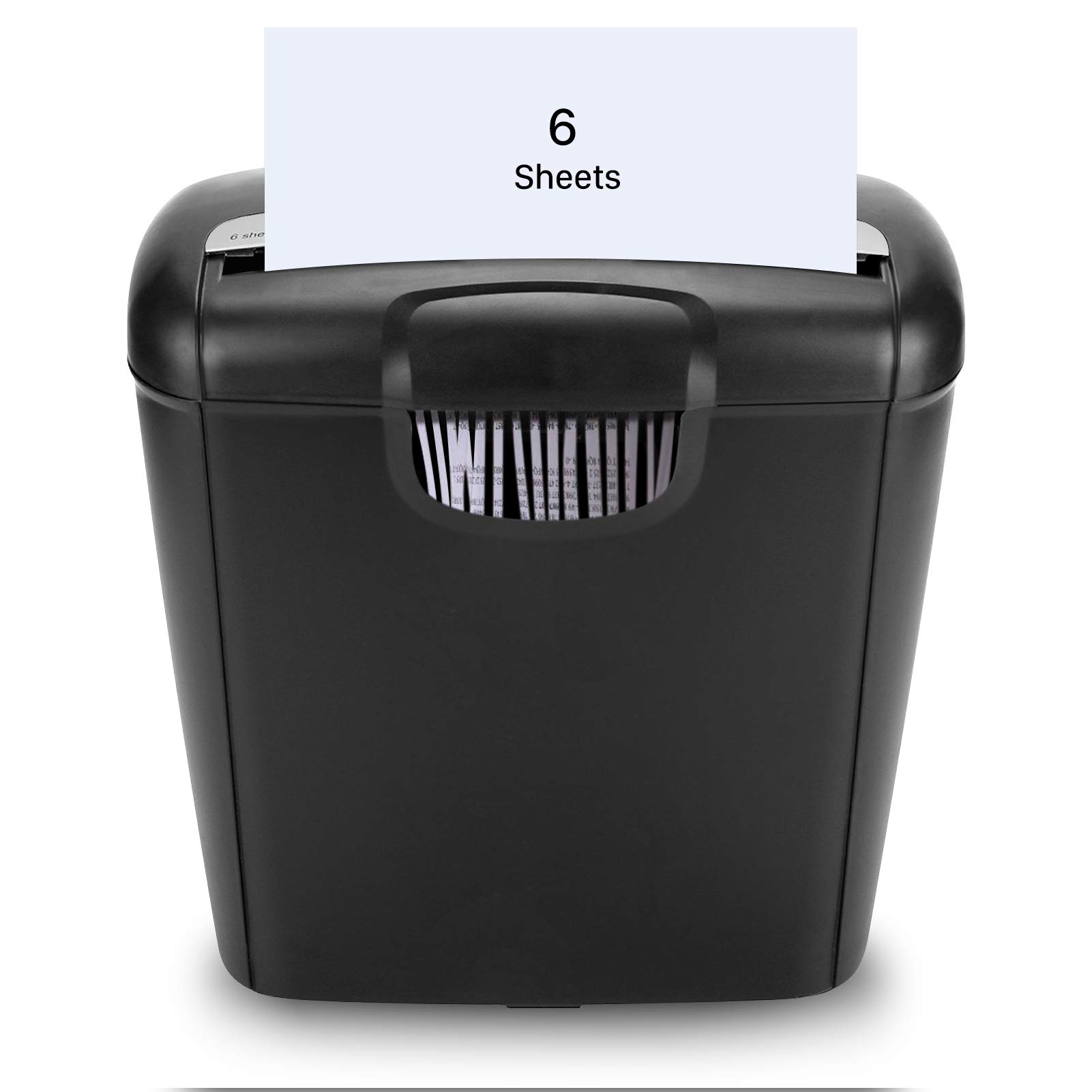 6-Sheet Vertical Cut Paper Shredder, Electric Credit Card Shredder with 10L Capacity for Home Use, High-Security Small Document Shredder