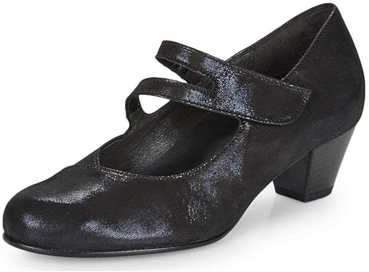 gabor black leather court shoes
