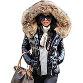 Aox Women Winter Hooded Down Jacket Warm Thicken Coat Slim Outdoor Overcoat Windbreaker Top