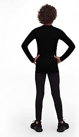 PowerLayer Boys Base Layer Thermal Set Top & Tights Black 6-8 Years view 6