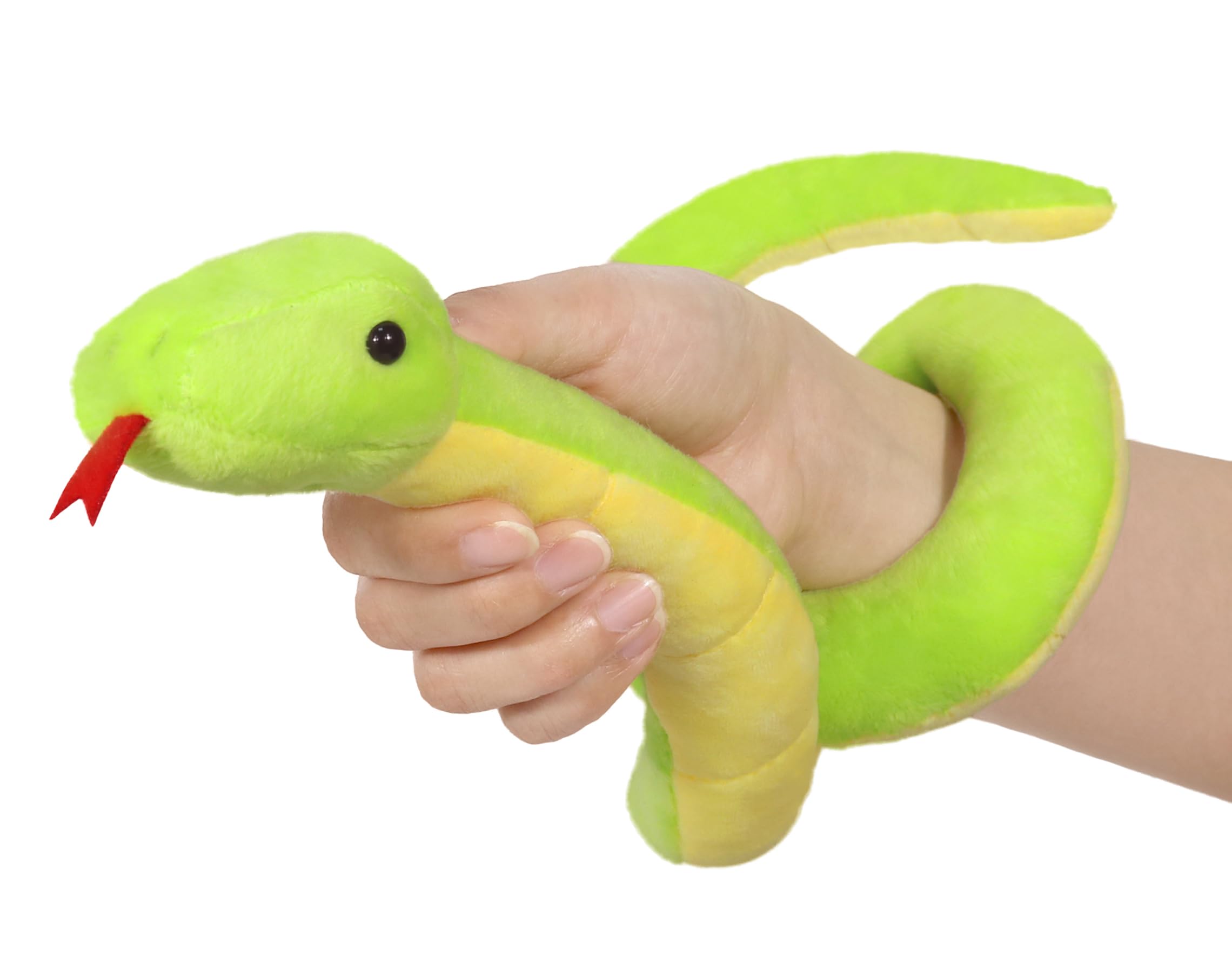 ICE KING BEAR Cute Green Snake Stuffed Animal Soft Toy Plush (Lying)