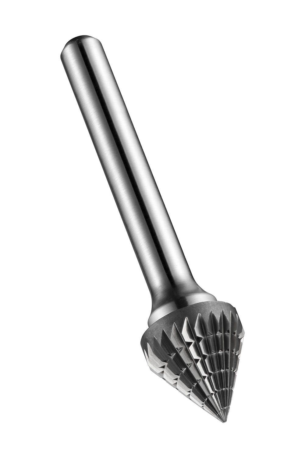 Dormer P817 Rotary Carbide Burr, 60 Degree Countersink Shape, Double Cut Geometry, Bright Finish