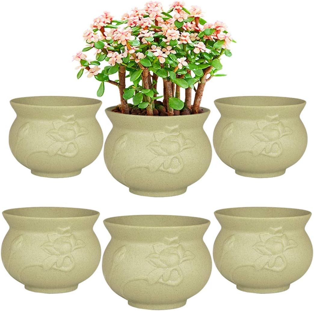 TOPtoper 4 Inch Terracotta Planter Pots 6-Pack Succulent Planter Clay Pots for Indoor/Outdoor Plants, DIY Craft Projects, Wedding and Party Favors