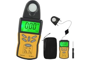 Digital Light Lux Meter, Kethvoz Handheld Luxmeter Lighting Illuminance Measurer Check Light Intensity 0.1Lux〜200,000Lux, Foot Candle Meter for LED Plant Grow Light Aquarium Photography KE-881C