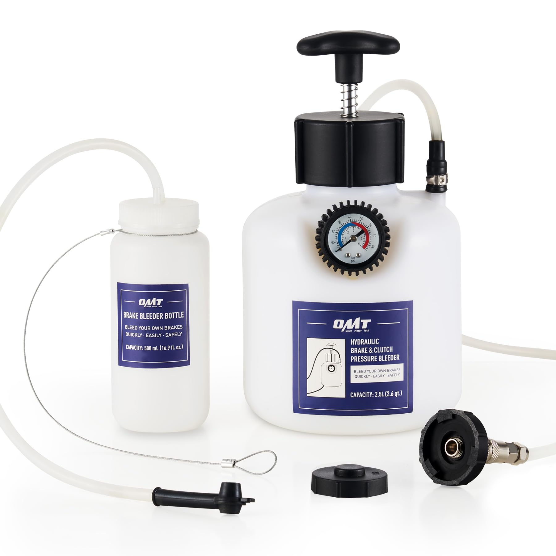 Photo 1 of Orion Motor Tech Pressure Bleeder, 2.5L Pressure Brake Bleeder with 43.5mm Adapter, 2.6qt Power Brake Bleeder with 500mL Brake Bleeder Bottle Compatible with Chrysler Jeep Cherokee Wrangler Liberty