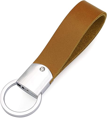 Amazon Dpob 本革 キーホルダー イタリアンレザー キーチェーン クイックインストールキーチェーン イエロー Dpob キーホルダー チェーン