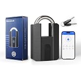 NexusLab Fingerprint Padlock, Heavy-Duty Outdoor IP67 Waterproof, 3-Way Unlock (Fingerprint/App/2 Keys), Bluetooth App Control &amp; Logs, USB-C Charging, Stores 50 Prints, for Gate Shed Fence Storage