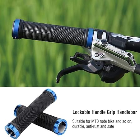 BabyGo (Set of 2) Handlebar Gloves Mountain Bicycle MTB Handlebar Grips Rubber Anti-Slip Handle Grip Cycle (Blue)