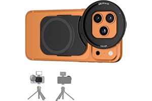 JJC Upgraded 67mm Phone Lens Filter Adapter Mount for iPhone 17 16 15 14 Pro Pro Max Plus Air, Double-Sided Magnetic Phone Lens Filter Ring with 1/4-20" & Cold Shoe Pull-Out to fit 17 Pro Max (No Filters