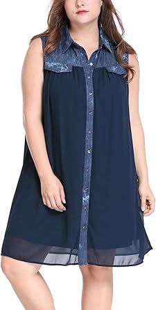 plus size denim shirt dress