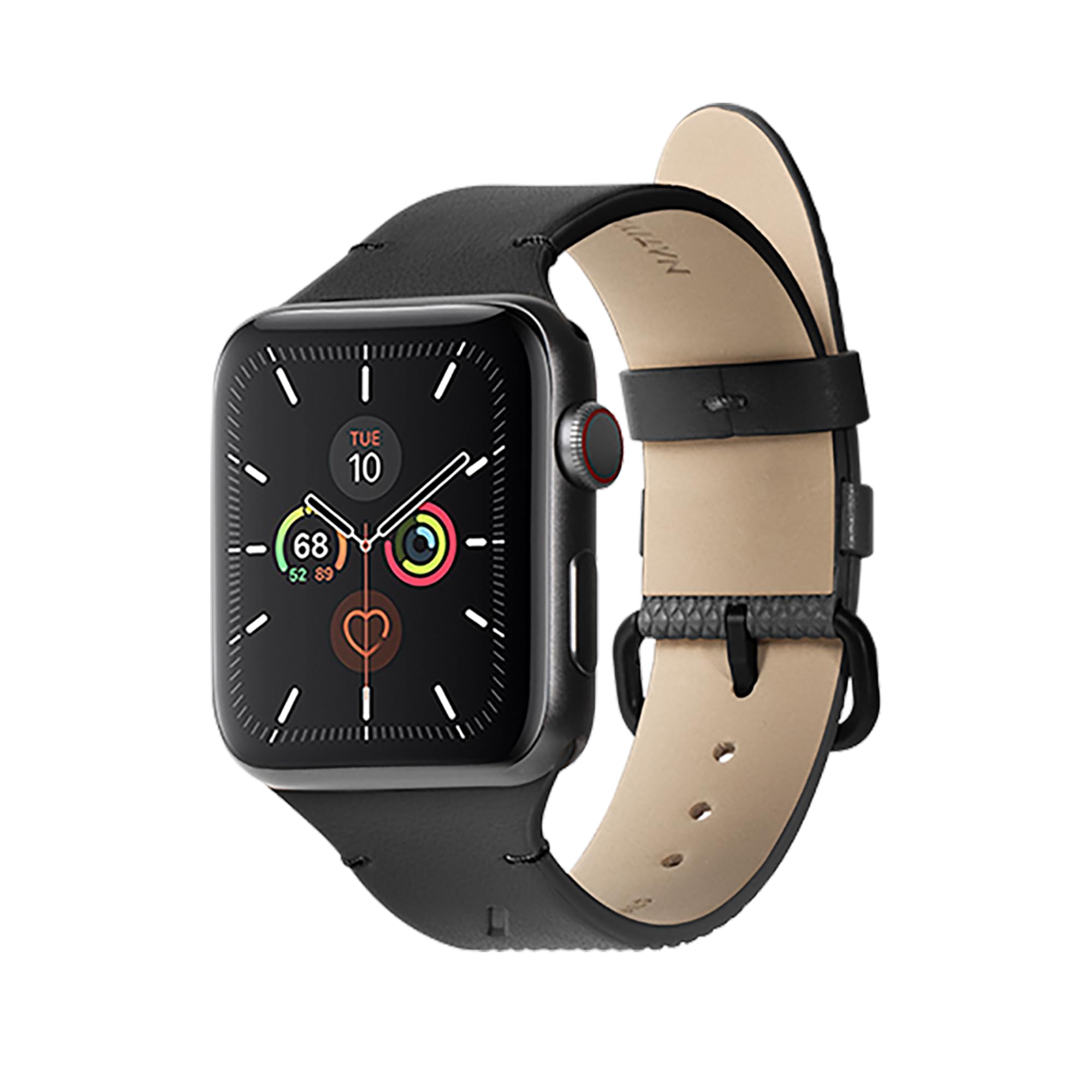 Native Union (Re Classic Strap for Apple Watch 38/40/41mm – Plant-based Materials – Stainless Steel Hardware with Soft Backing – Compatible with Apple Watch Series 1–11 & SE 1-3 (Black)