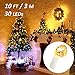 Ustellar 8 Pack 10ft 30 Micro Starry LED String Lights, Waterproof Fairy Copper Wire Lights, Moon Lights Battery Operated (Included), For DIY Wedding, Party, Table Decorations, Warm White