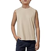 Haloumoning Boys Tank Tops Athletic Sleeveless Crewneck T-Shirts Kids Undershirts 5-14 Years