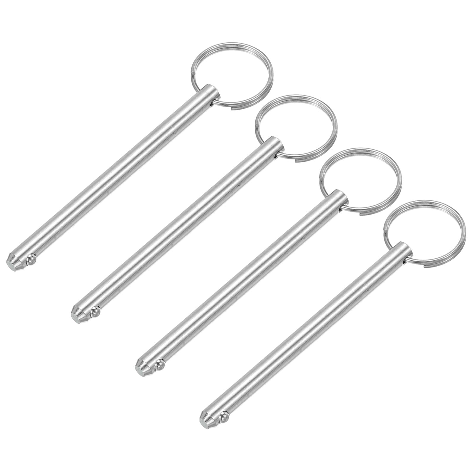 PATIKIL 316 Stainless Steel Quick Release Pin 4 Pack Bimini Top Pin Usable Length 3.11", Total Length 3.74", Dia 0.25" Boat Marine Hardware for Deck Boat Bimini Top