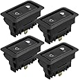 X AUTOHAUX 4pcs DC 12V Universal 6 Pins Momentary Electric Illuminated Power Window Switch for Car Random Light Lamp Color