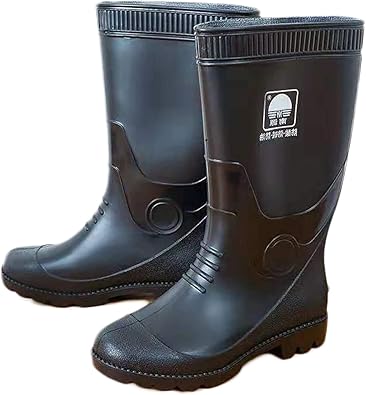 Amazon Yybo ロング レインシューズ メンズ 靴 筒高 雨靴 ゴム長靴 梅雨対策 雪かき 台風 シューズ 完全防水 エンジニア かわいい かっこいい ヒール 厚底 ロングブーツ シンプル 黒 ブラック 歩きやすい おしゃれ レイン ブーツ ウォーターシューズ