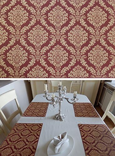 Table Mats Classic 3, Set of 4 Art Design Plastic Heat Insulation Placemats for Dinner &amp; Kitchen Table , Quick Сhanging of Room Design , Good Present (17"x11" ; 42x28)
