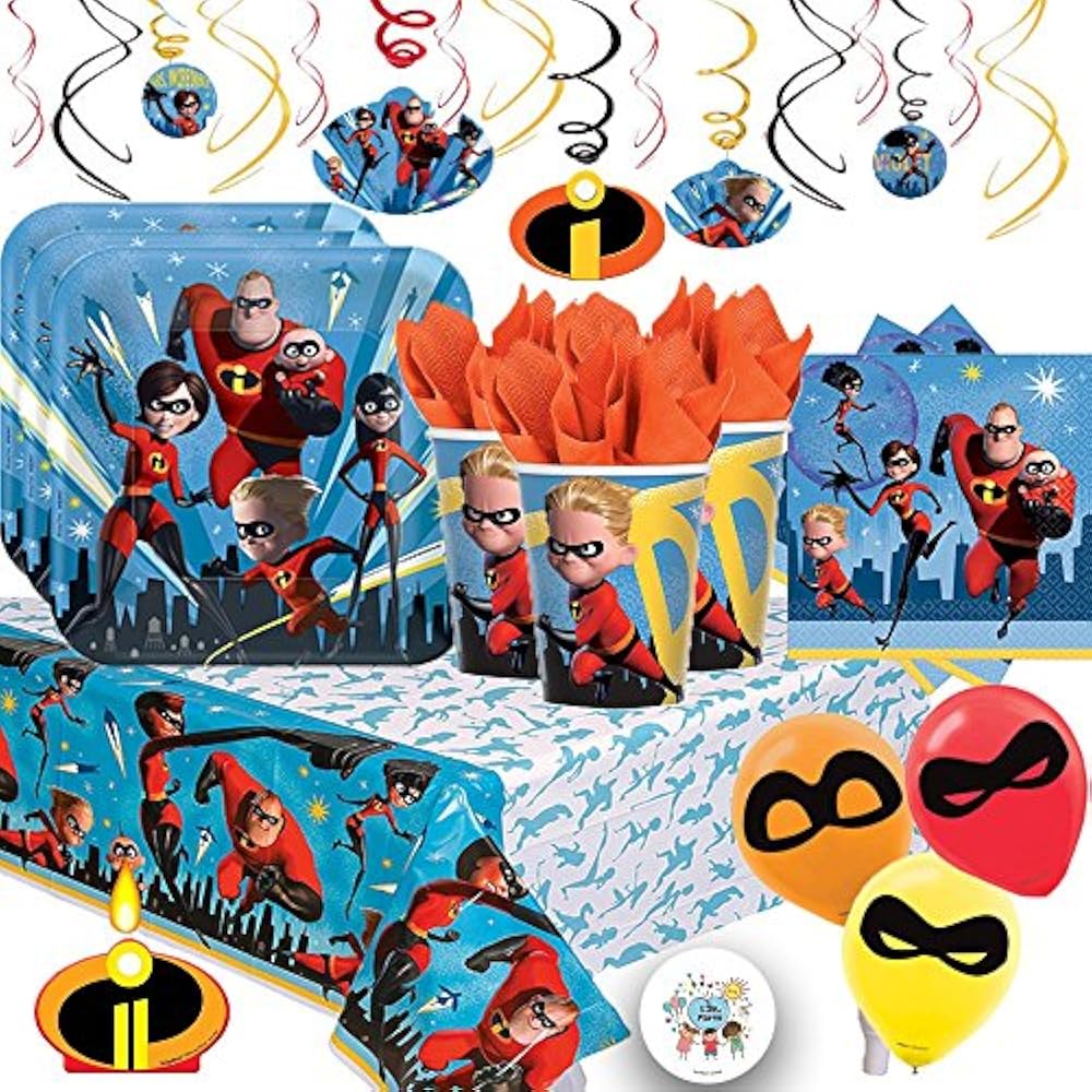 Incredibles Party Packs 2 Mega Deluxe Supply With Decorations For 16