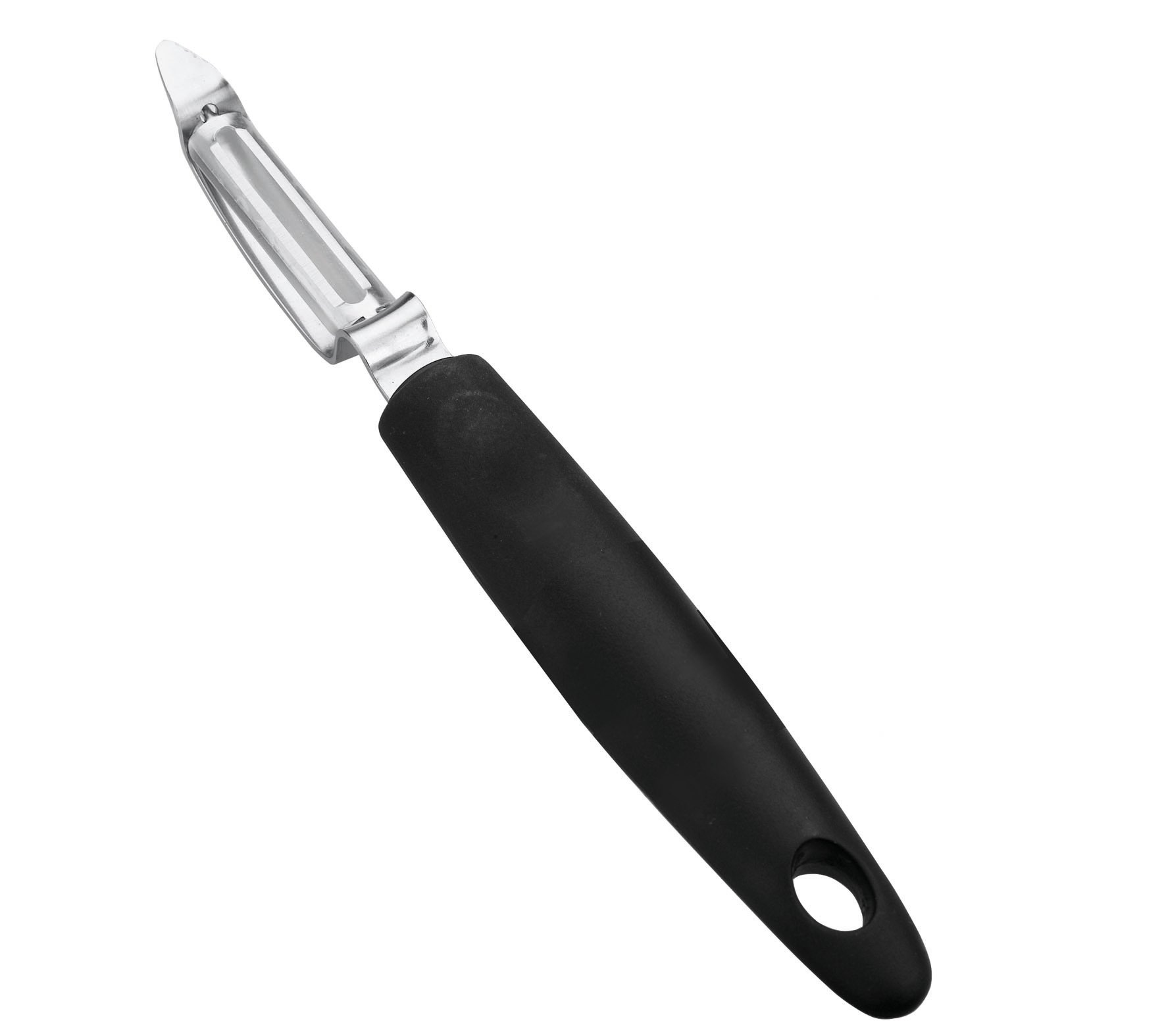 Lacor Professional P Peeler, Stainless Steel, Black, 5.5 x 1.6 x 30 cm