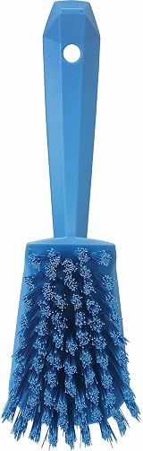 Vikan 41923 Stiff Washing Brush Short Handle 270mm Blue view 4