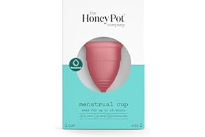 The Honey Pot Company - Menstrual Cup - 12 Hour Reusable Protection for Periods - Natural Feminine Hygiene Products - Size 2