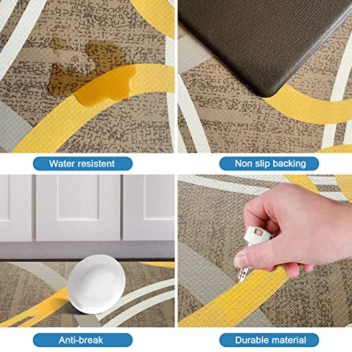 Artnice Mat for Standing Desk One Piece, Modern Abstract Design Anti Fatigue Mats for Kitchen Floor,Waterproof Memory Foam Kitchen Rugs,Cushioned Comfort Mat for Home & Office, 17.5\