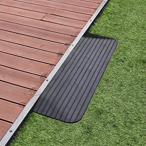 Ruedamann 2" Rise Solid Rubber Wheelchair Ramp,1500 lbs Capacity