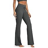 ODODOS Women's Drawstring Tie Daily Flared Pants High Waist Bootcut Workout Yoga Pants - 30" / 32" Inseam