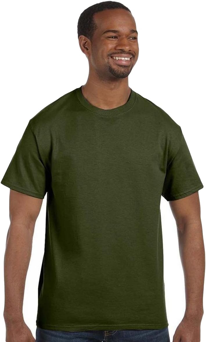Jerzees 5.6 oz., 50/50 Heavyweight Blend T-Shirt, 5XL, MILITARY GREEN