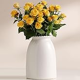 hjn White Flower Vase- Ceramic Vase for Flowers, Modern Vases for Living Room/Home Decor Accents/Entryway/Mantel/Bookshel-White