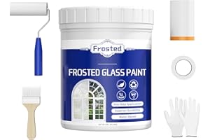 OMISRUIS Frosted Glass Paint, Frosted Glass Paint for Windows with Tools, Water-Based&Low Odor Window Privacy Paint, Waterproof&UV Resistant Glass Frosting Paint for Bathroom, Kitchen, Living Room Door 16oz