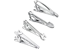 RunootPR Silver Gold Black Tie Clip Set for Men Unique 4Pcs Tie Clips Personalized Party Wedding Birthday Jewelry Gift