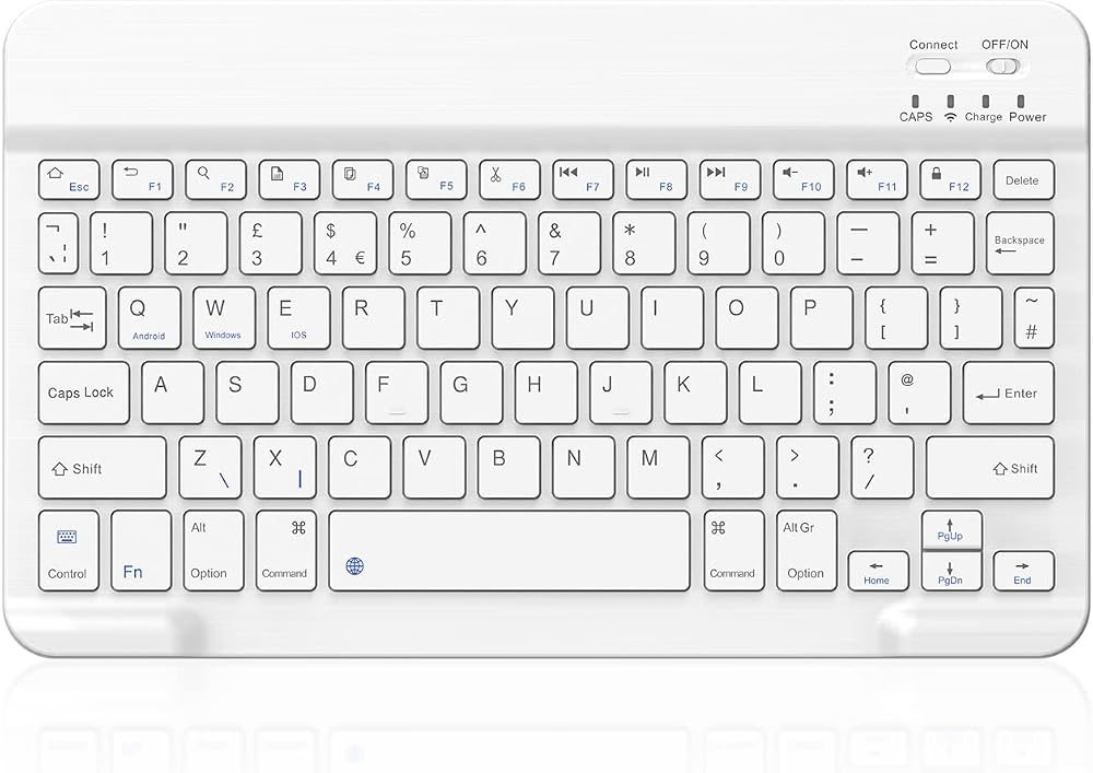 PINKCAT Bluetooth Keyboard Ultra-Slim Wireless UK Layout Built-in Battery
