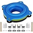 MENNTY Elastic Wax Ring Kit for Toilet Installation - Reusable Toilet Seal Ring with Blue Seal, EVA Spacer, Full Hardware - Fits 3"/4" Drain & Floor Flange Repair