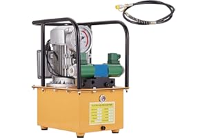 Euker 10000 PSI Electric Driven Hydraulic Pump Double Acting Solenoid Valve Hydraulic Power Unit 750W 110V Hydraulic Electric Pump 8L Tank w/Pedal Switch